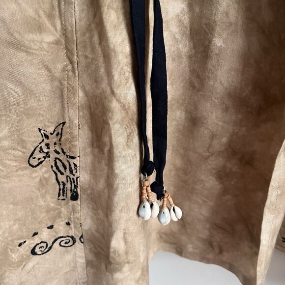 Vtg Tribal Zebra African Long Jacket 1X Boho Lagenlook Hippie Artsy Festival - Picture 11 of 12
